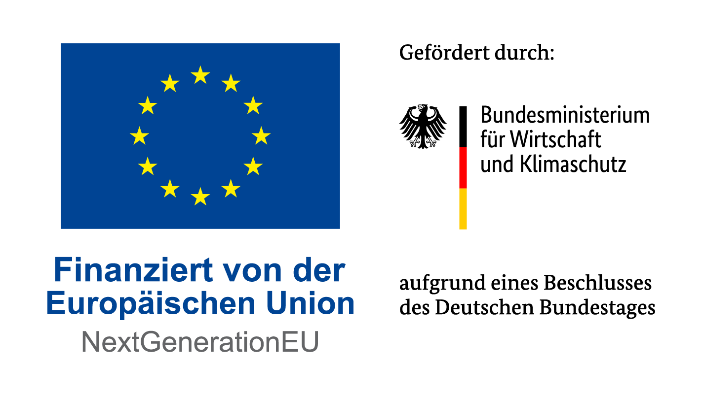 Finanziert von der Europäischen Union, gefördert durch das Bundesministerium für Wirtschaft und Klimaschutz, NextGenerationEU.