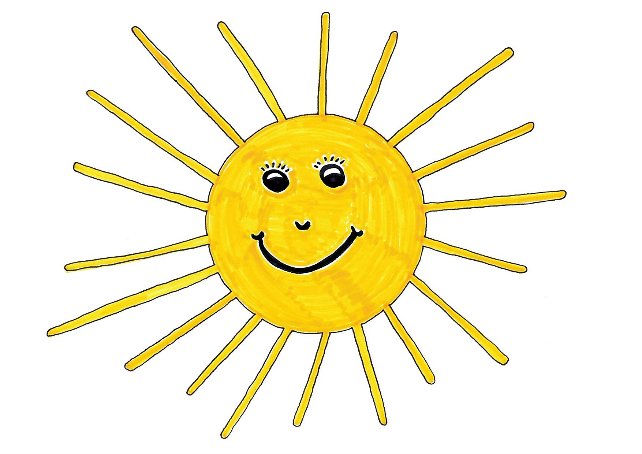 Lächlende Sonne mit Strahlen
