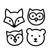 Tiere Fuchs, Eule, Bär